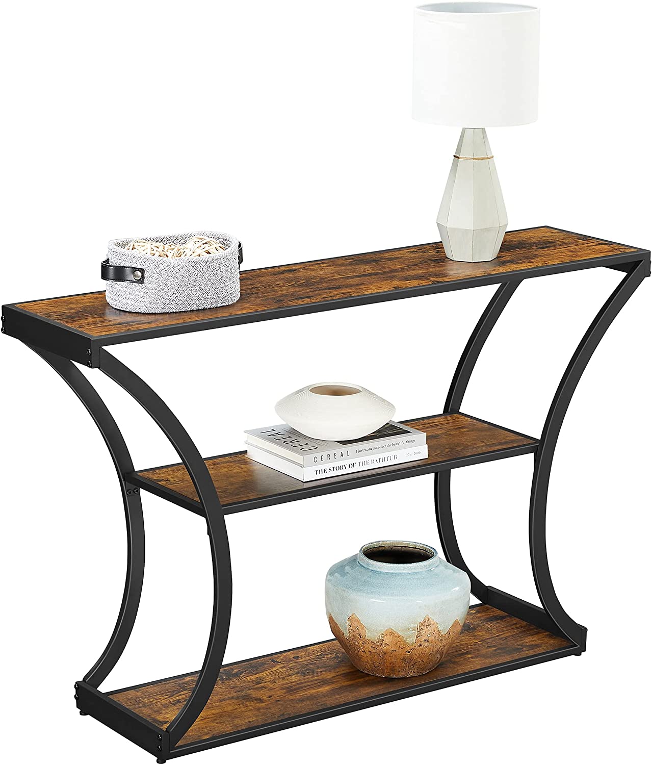 Konsolentisch gebogene Beine rustikal braun