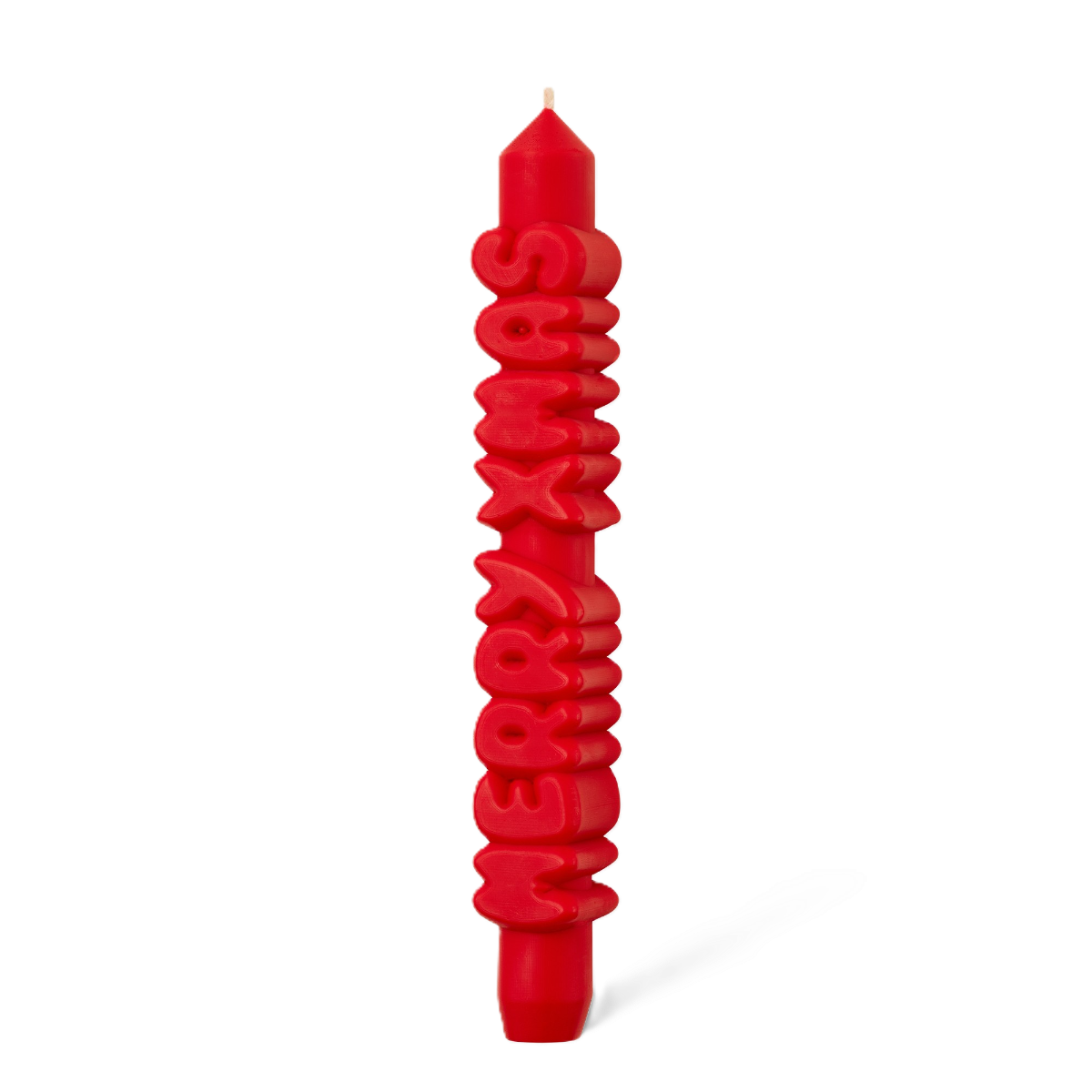 Kerze Taper candle MERRY XMAS Red