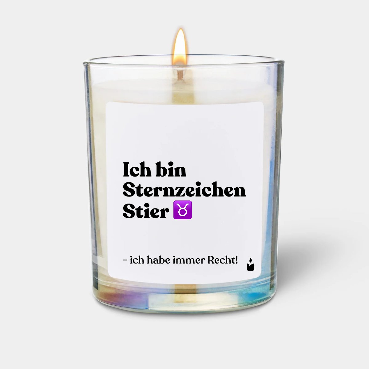 Duftkerze Rainbow Woody Ich bin Sternzeichen Stier - ich habe immer Recht!