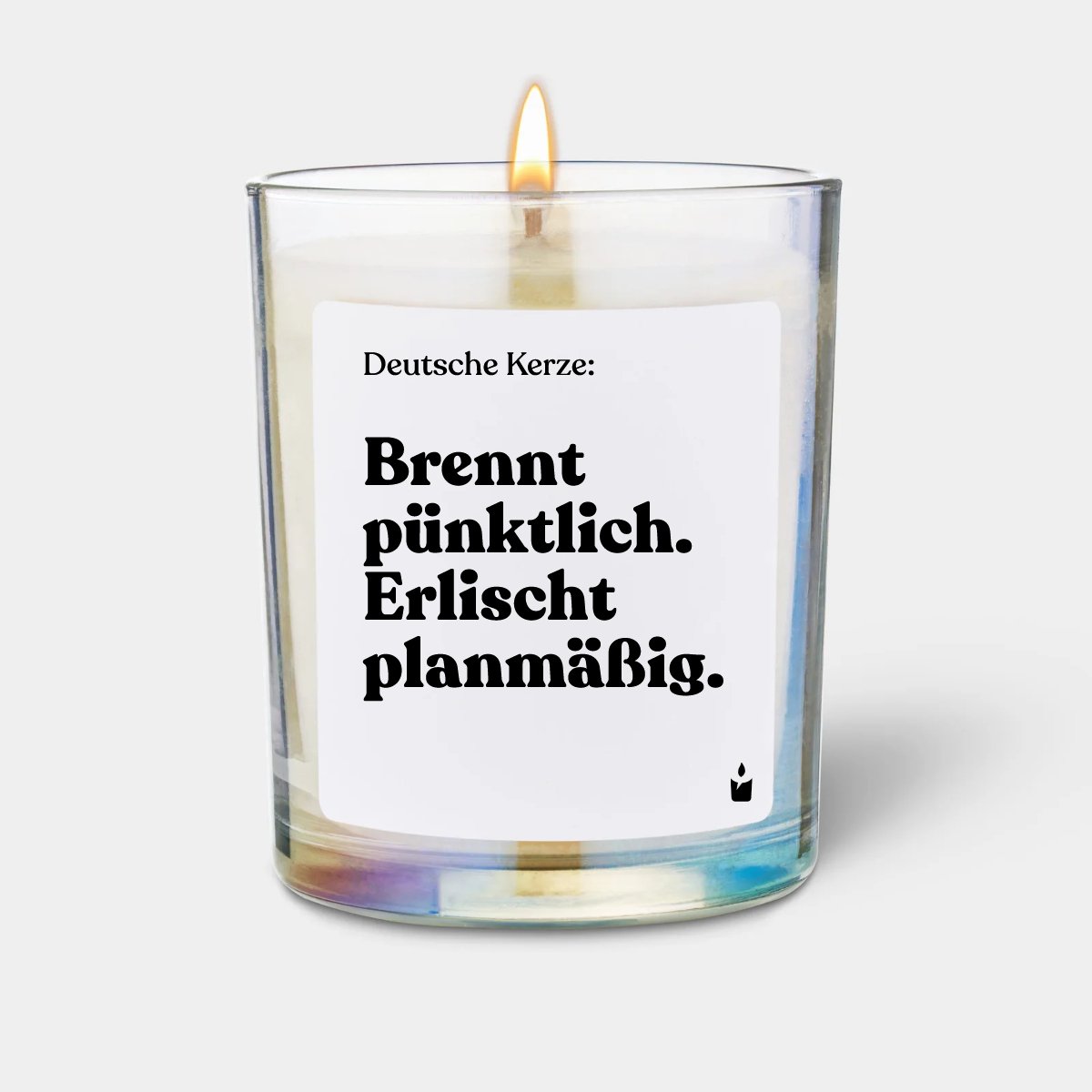 Duftkerze Rainbow Woody Brennt pünktlich. Erlischt planmäßig.