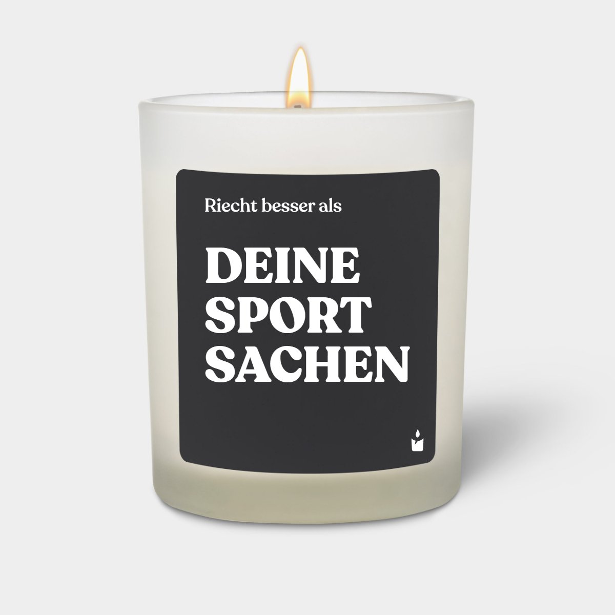 Duftkerze Weiss Woody Riecht besser als deine Sportsachen