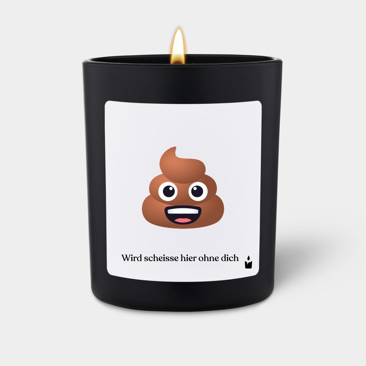 Duftkerze Schwarz Woody Wird scheisse hier ohne dich