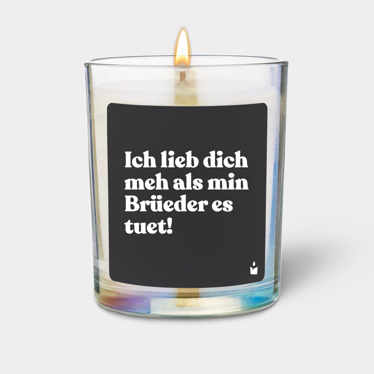 Duftkerze Rainbow Flowery Ich lieb dich meh als min Brüeder es tuet!