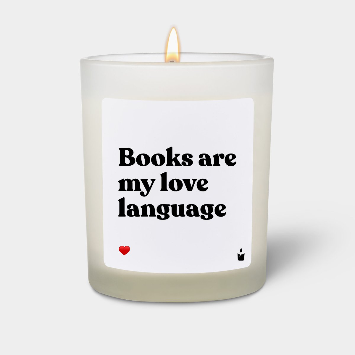 Duftkerze Weiss Woody Books are my love language