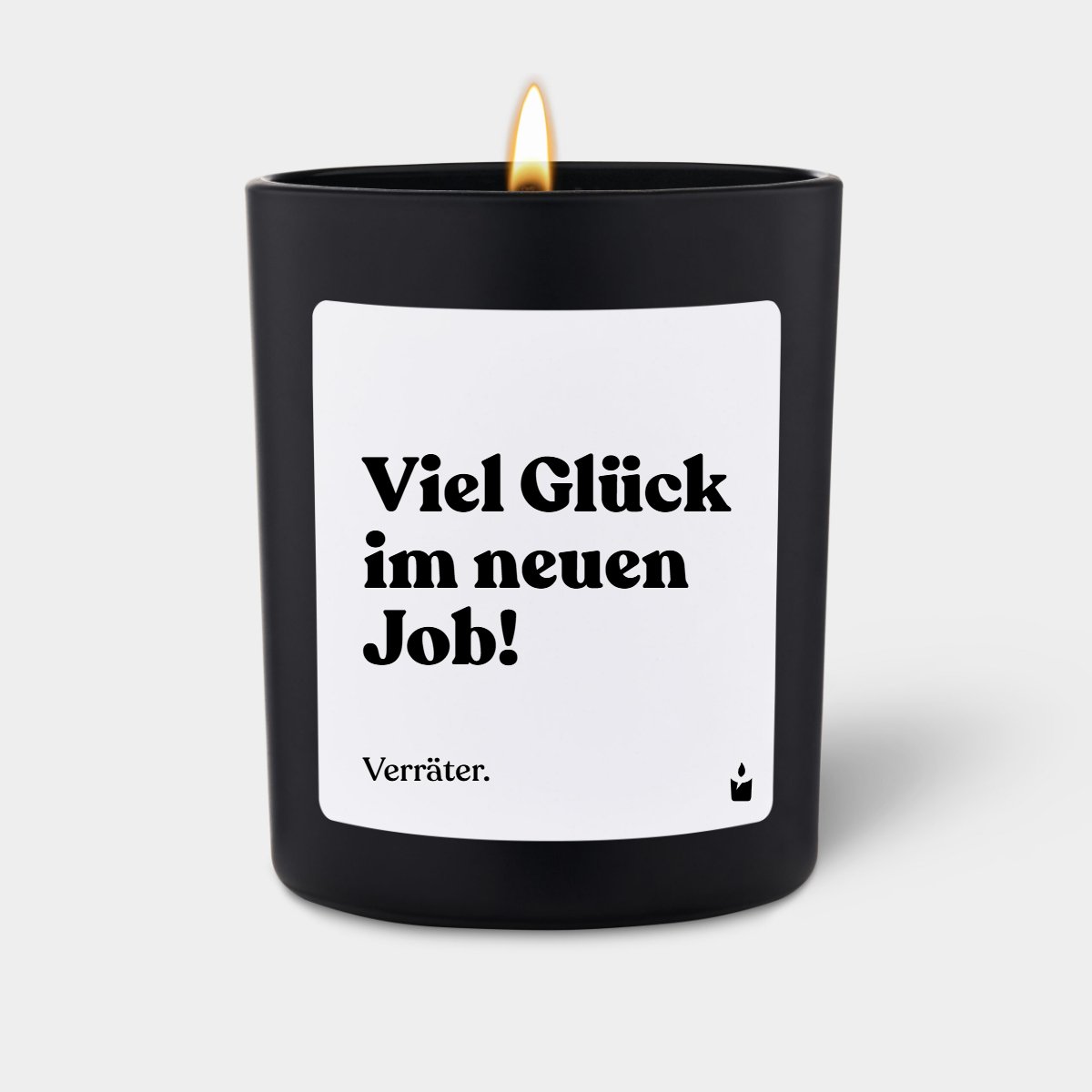 Duftkerze Schwarz Woody Viel Glück im neuen Job! Verräter.