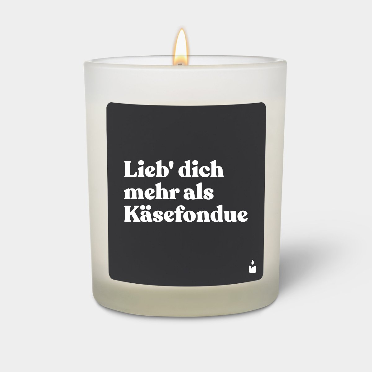 Duftkerze Weiss Flowery Lieb' dich mehr als Käsefondue