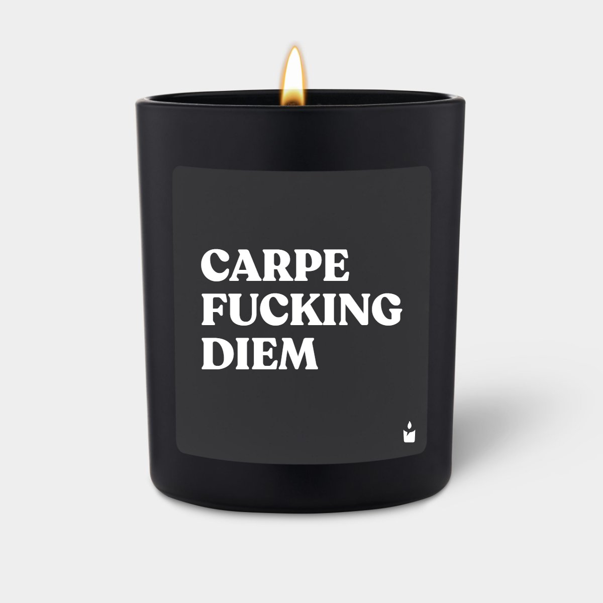 Duftkerze Schwarz Flowery Carpe fucking diem