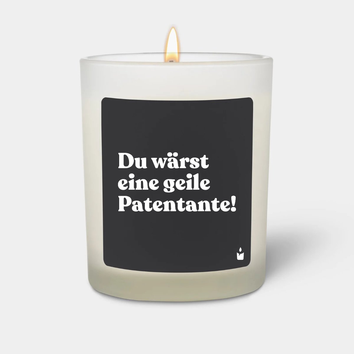 Duftkerze Weiss Flowery Du wärst eine geile Patentante!