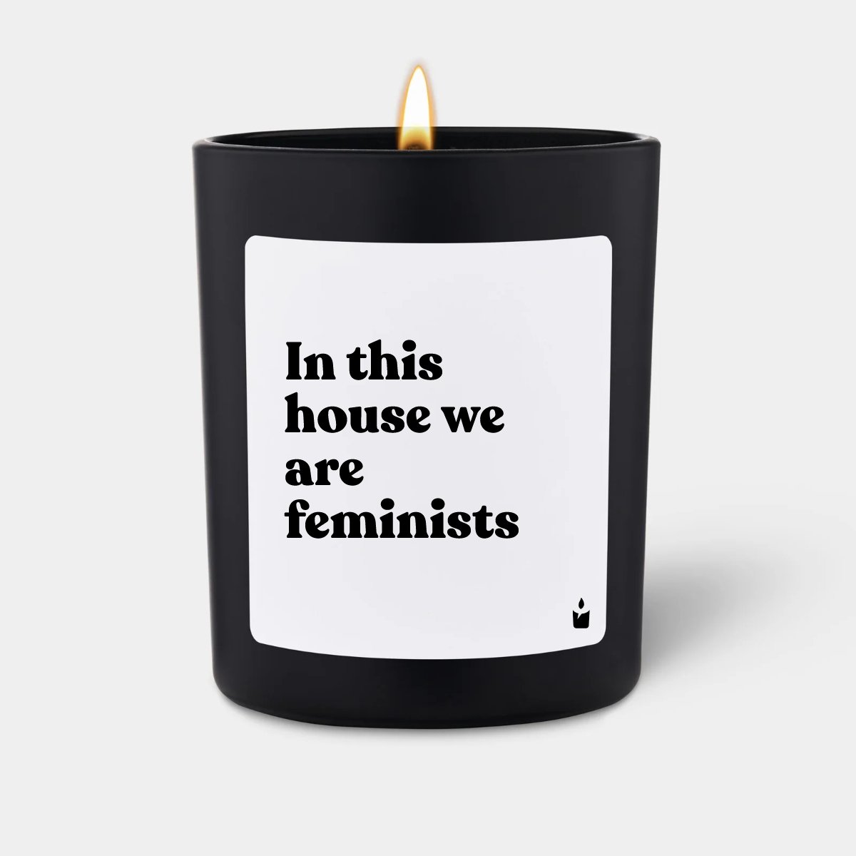 Duftkerze Schwarz Woody In this house we are feminists