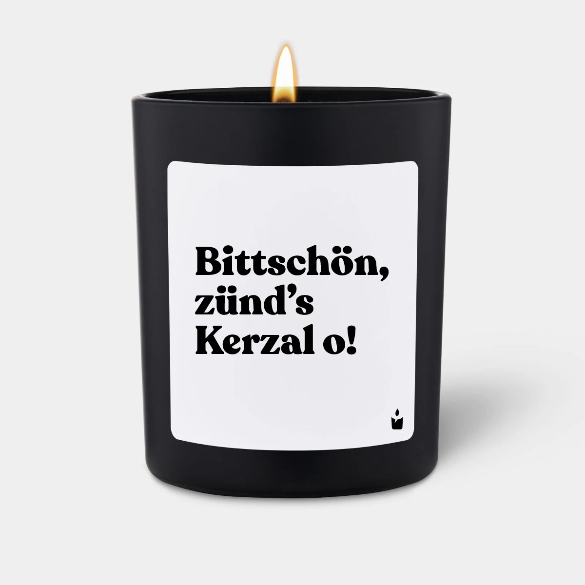 Duftkerze Schwarz Flowery Bittschön, zünd’s Kerzal o!