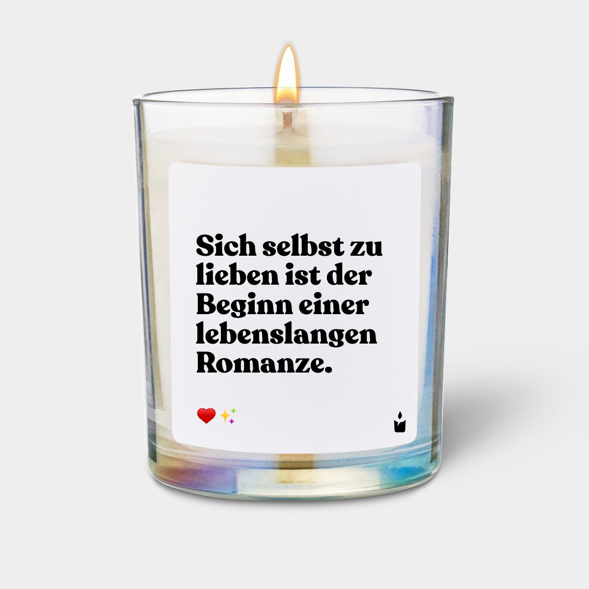 Duftkerze Rainbow Flowery Sich selbst zu lieben ist der Beginn einer lebenslangen Romanze.