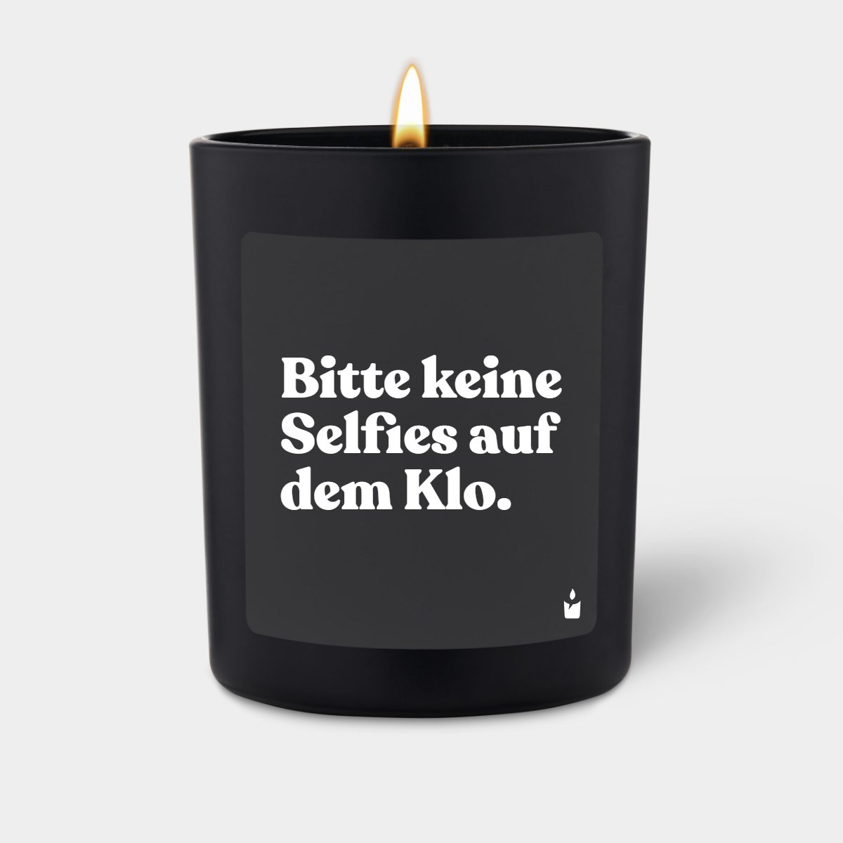 Duftkerze Schwarz Woody Bitte keine Selfies auf dem Klo.