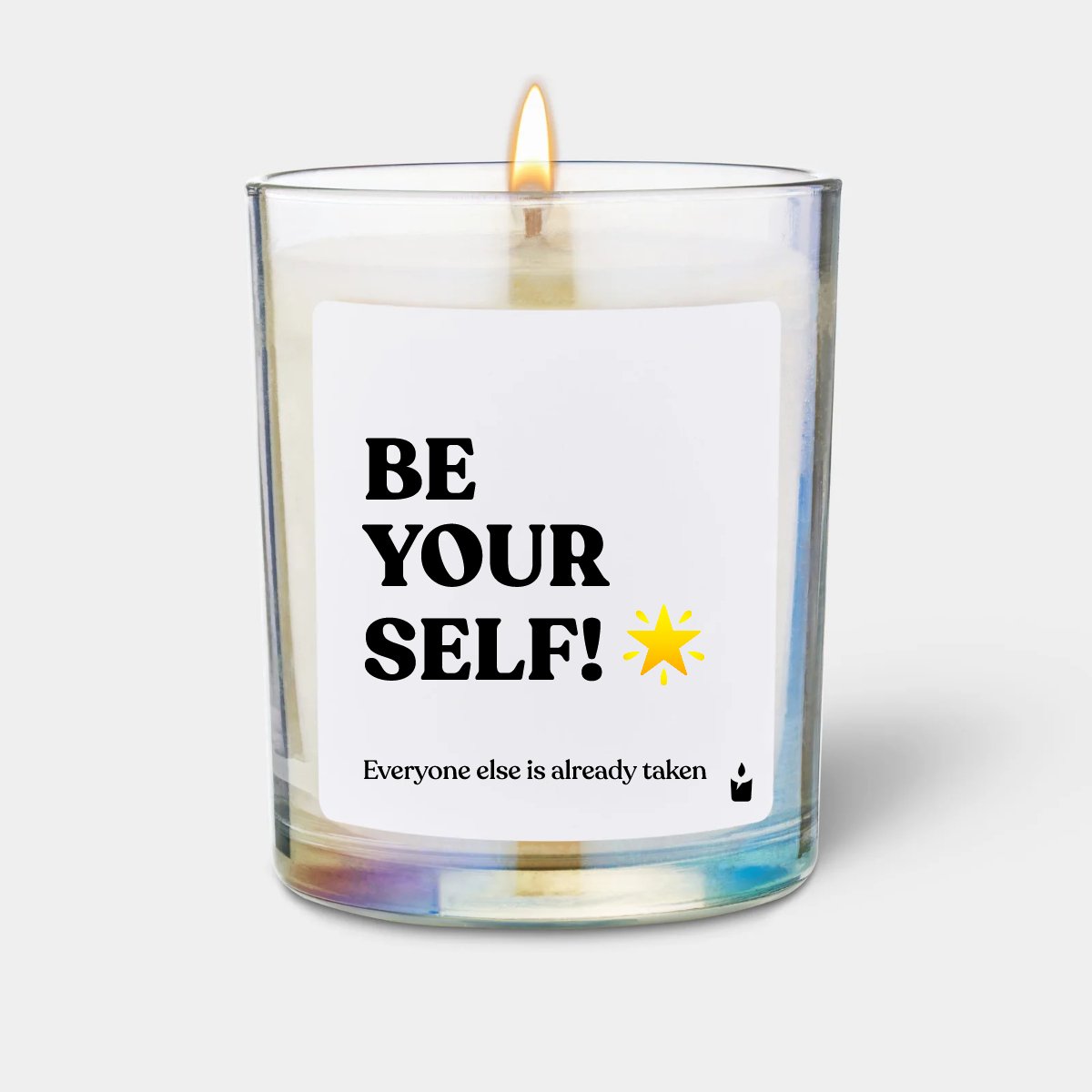 Duftkerze Rainbow Woody Be yourself! Everyone else is already taken