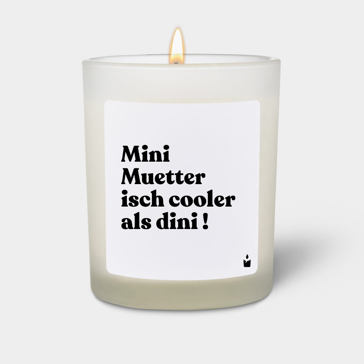 Duftkerze Weiss Flowery Mini Muetter isch cooler als dini!