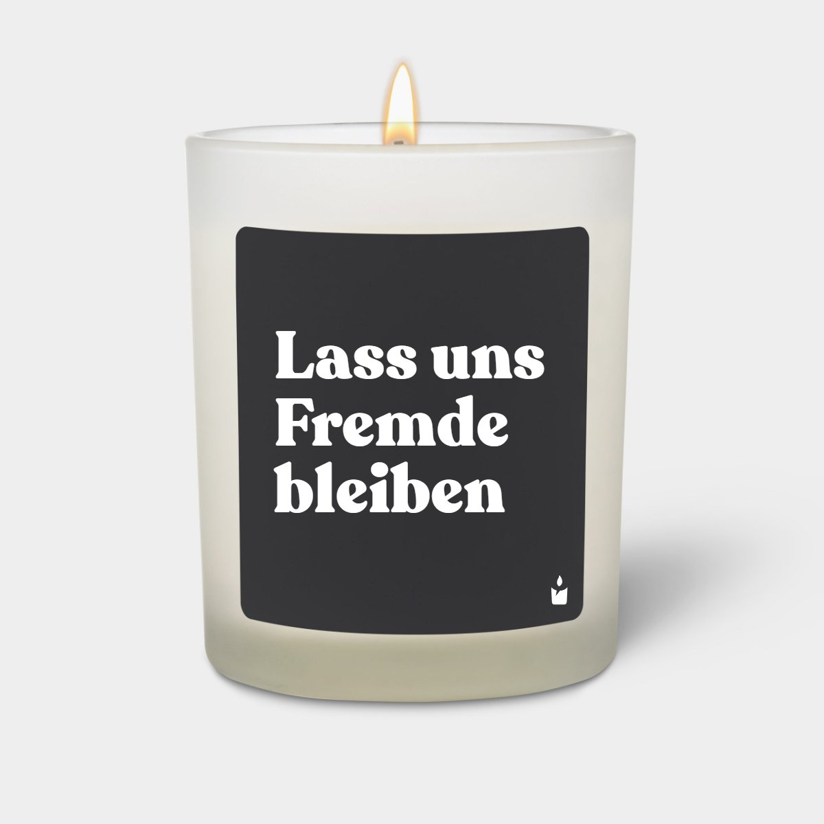 Duftkerze Weiss Woody Lass uns Fremde bleiben