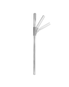 Edelstahl Trinkhalme Biegbar Silber 12er Set 22cm